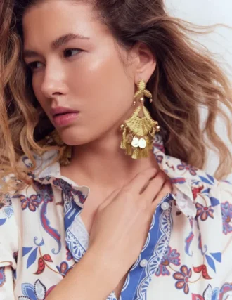 Mega Motif Earrings Gold Colour