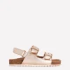 Metallic Double Strap Sandals Gold Metallic Double Strap Sandals Gold