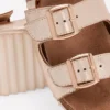 Metallic Double Strap Sandals Gold Metallic Double Strap Sandals Gold