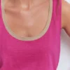 Metallic Trim Scoop Neck Vest Cosmos Pink Metallic Trim Scoop Neck Vest Cosmos Pink