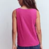 Metallic Trim Scoop Neck Vest Cosmos Pink Metallic Trim Scoop Neck Vest Cosmos Pink