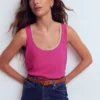 Metallic Trim Scoop Neck Vest Cosmos Pink Metallic Trim Scoop Neck Vest Cosmos Pink