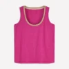 Metallic Trim Scoop Neck Vest Cosmos Pink Metallic Trim Scoop Neck Vest Cosmos Pink
