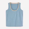 Metallic Trim Scoop Neck Vest French Blue Metallic Trim Scoop Neck Vest French Blue