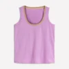 Metallic Trim Scoop Neck Vest Heath Lilac Metallic Trim Scoop Neck Vest Heath Lilac