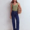 Metallic Trim Scoop Neck Vest Larch Green Metallic Trim Scoop Neck Vest Larch Green