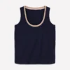 Metallic Trim Scoop Neck Vest Navy Metallic Trim Scoop Neck Vest Navy