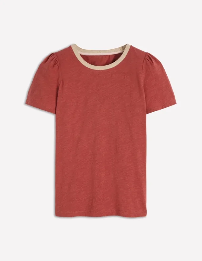 Metallic Trim T-Shirt Roasted Chestnut Brown Metallic Trim T-Shirt Roasted Chestnut Brown