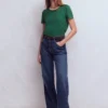 Metallic Trim T-Shirt Trekking Green Metallic Trim T-Shirt Trekking Green
