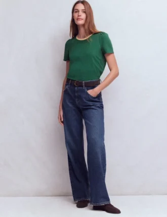 Metallic Trim T-Shirt Trekking Green
