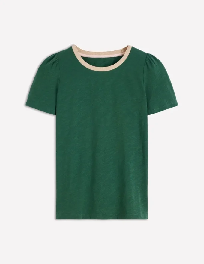 Metallic Trim T-Shirt Trekking Green Metallic Trim T-Shirt Trekking Green