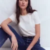 Metallic Trim T-Shirt White Metallic Trim T-Shirt White