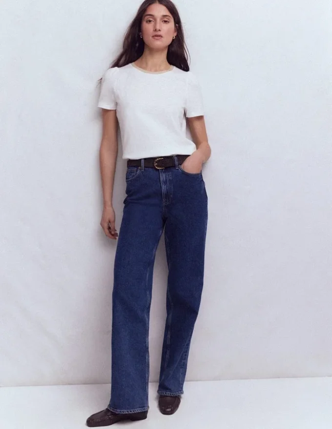 Metallic Trim T-Shirt White Metallic Trim T-Shirt White