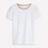Metallic Trim T-Shirt White Metallic Trim T-Shirt White