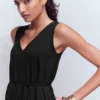 Mia V-neck Jersey Midi Dress Black Mia V-neck Jersey Midi Dress Black