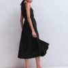Mia V-neck Jersey Midi Dress Black Mia V-neck Jersey Midi Dress Black