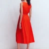 Mia V-neck Jersey Midi Dress Firecracker Red Mia V-neck Jersey Midi Dress Firecracker Red