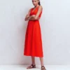 Mia V-neck Jersey Midi Dress Firecracker Red Mia V-neck Jersey Midi Dress Firecracker Red