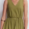 Mia V-neck Jersey Midi Dress Olive Mia V-neck Jersey Midi Dress Olive