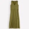 Mia V-neck Jersey Midi Dress Olive Mia V-neck Jersey Midi Dress Olive