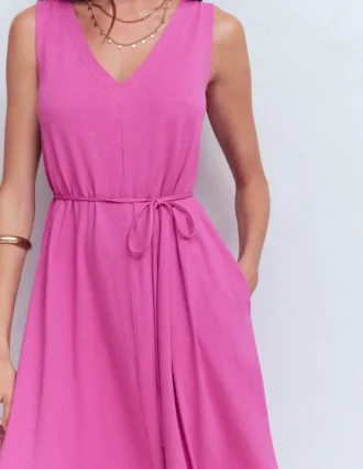Mia V-neck Jersey Midi Dress Passion Flower