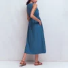 Mia V-neck Jersey Midi Dress Tourmaline Blue Mia V-neck Jersey Midi Dress Tourmaline Blue