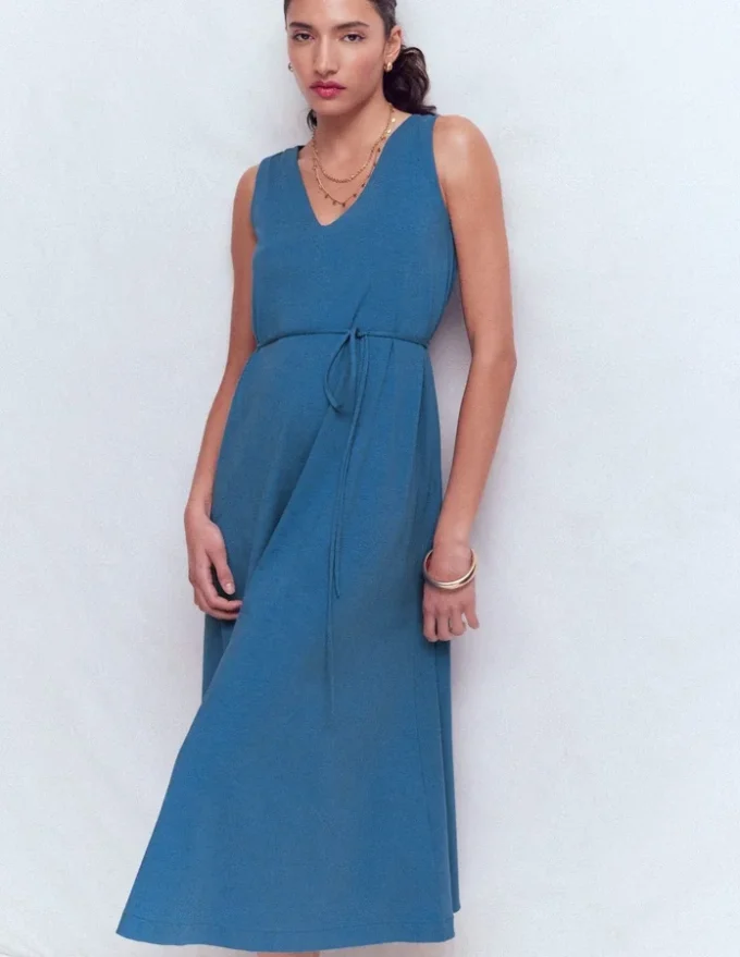 Mia V-neck Jersey Midi Dress Tourmaline Blue Mia V-neck Jersey Midi Dress Tourmaline Blue