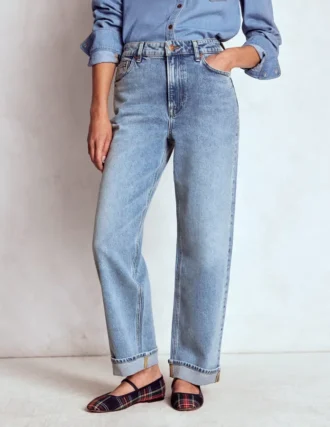 Mid Rise Straight Leg Jeans Light Vintage