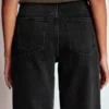 Mid Rise Straight Leg Jeans Washed Black Mid Rise Straight Leg Jeans Washed Black