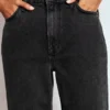 Mid Rise Straight Leg Jeans Washed Black Mid Rise Straight Leg Jeans Washed Black