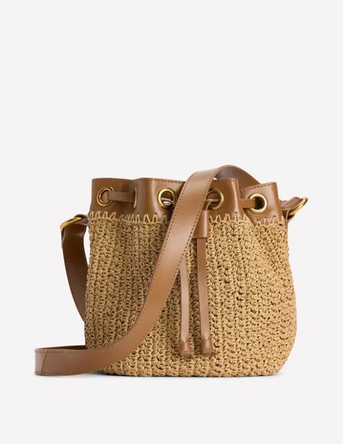 Mini Straw Bucket Bag Natural Raffia