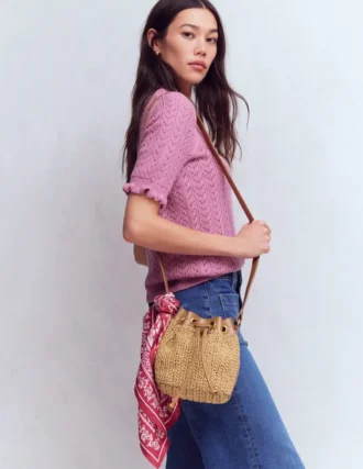 Mini Straw Bucket Bag Natural Raffia