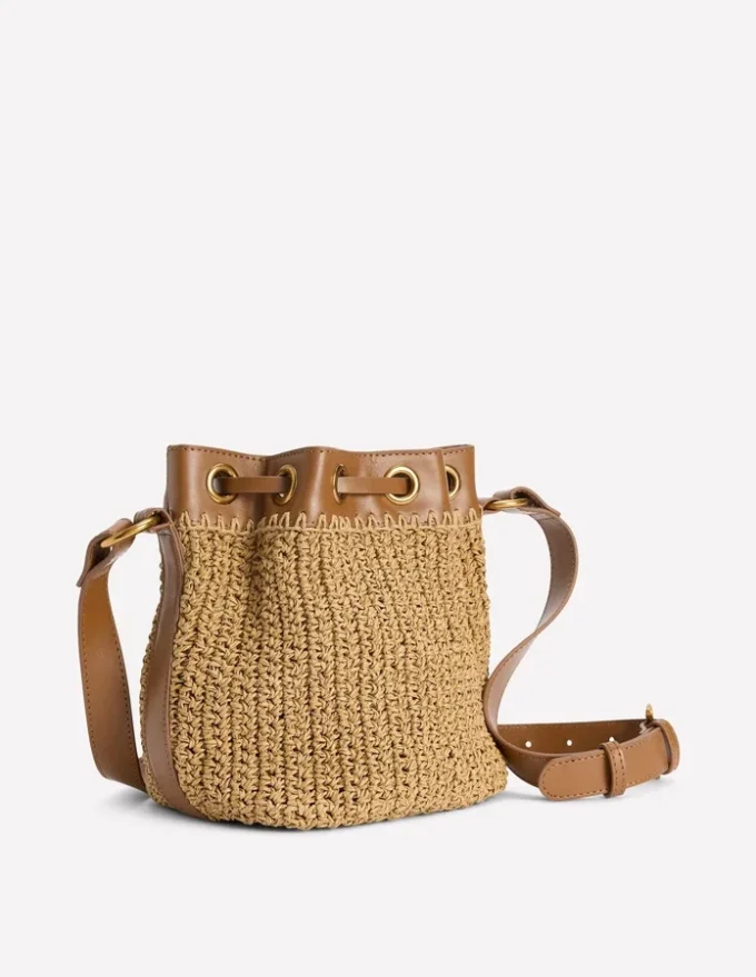 Mini Straw Bucket Bag Natural Raffia