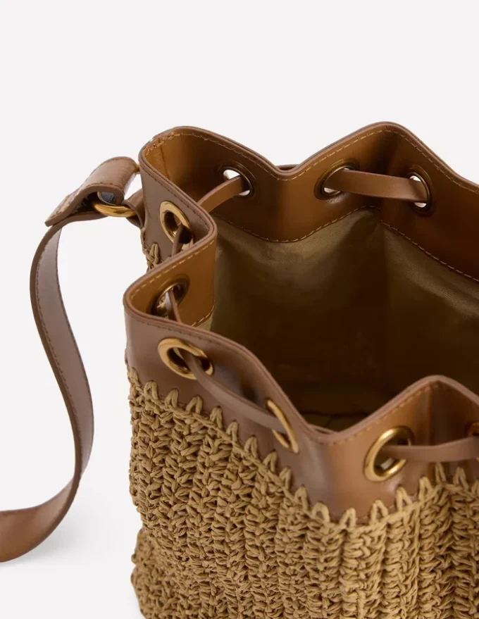Mini Straw Bucket Bag Natural Raffia