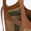 Mini Straw Tote Khaki/Natural Stripe Mini Straw Tote Khaki/Natural Stripe