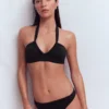 Minori Halter Tie Bikini Top Black