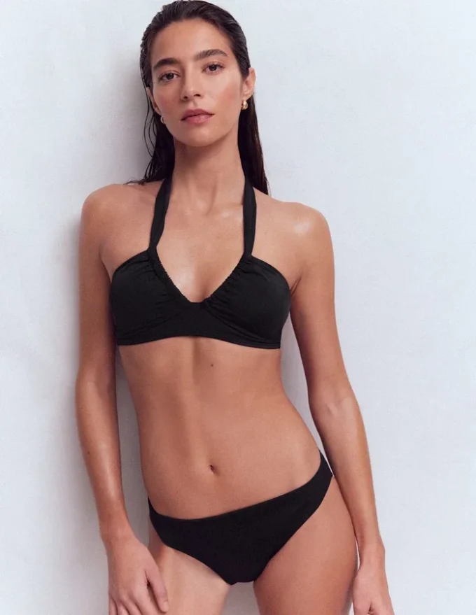 Minori Halter Tie Bikini Top Black