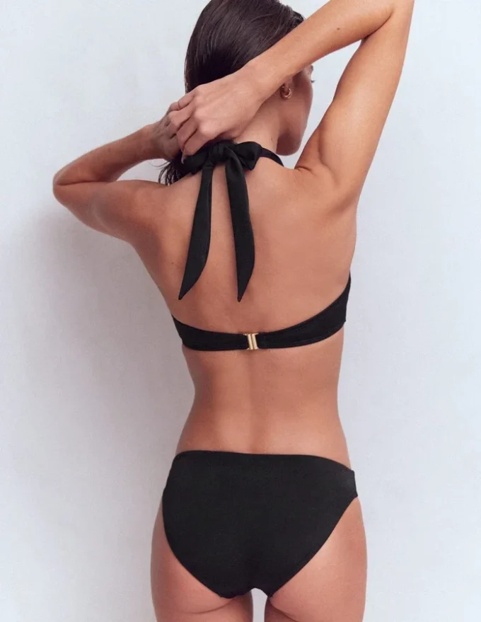 Minori Halter Tie Bikini Top Black