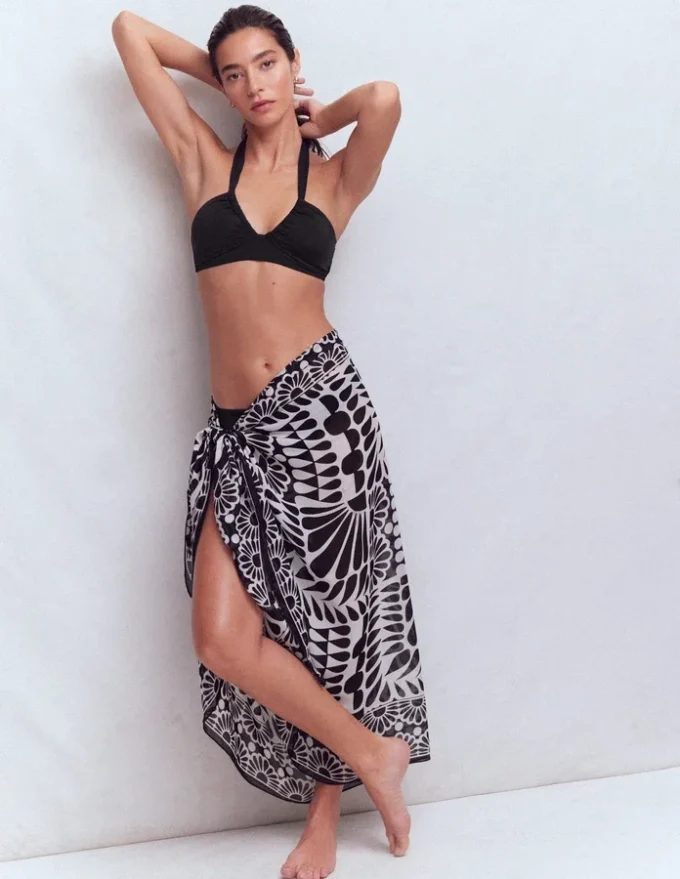 Minori Halter Tie Bikini Top Black