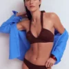 Minori Halter Tie Bikini Top Cinnamon