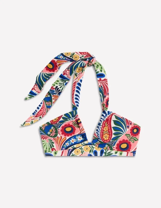 Minori Halter Tie Bikini Top Multi, Enchanted Paisley