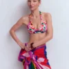 Minori Halter Tie Bikini Top Multi, Leafy Cascade