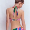 Minori Halter Tie Bikini Top Multi, Leafy Cascade