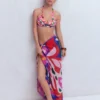 Minori Halter Tie Bikini Top Multi, Leafy Cascade
