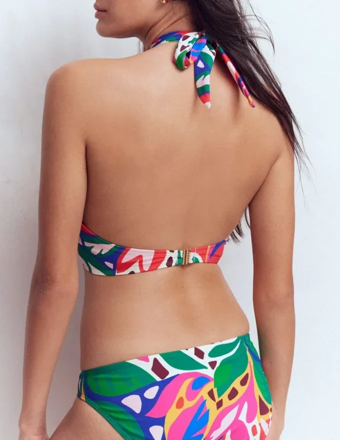 Minori Halter Tie Bikini Top Multi, Leafy Cascade