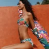 Minori Halter Tie Bikini Top Multi, Leafy Cascade