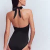 Minori Halter Tie Swimsuit Black