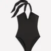 Minori Halter Tie Swimsuit Black