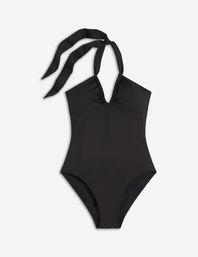 Minori Halter Tie Swimsuit Black