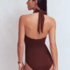 Minori Halter Tie Swimsuit Cinnamon